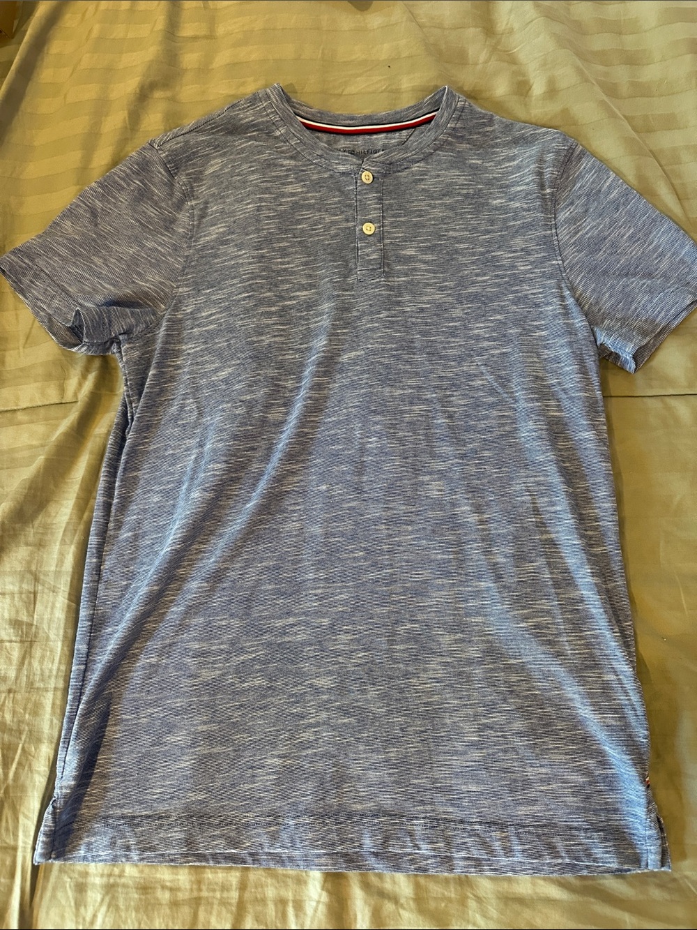 Men's Tommy Hilfiger Heather Blue Short Sleeve Henley Shirt